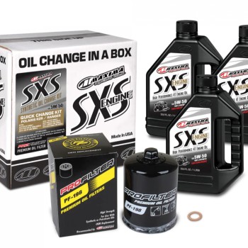 Maxima SxS QUICK CHANGE KIT 5W50 SYNTHETIC W/ BLACK FILTER - Fits all 2013+ Rangers, RZR, XP1000's  (Non Turbos)